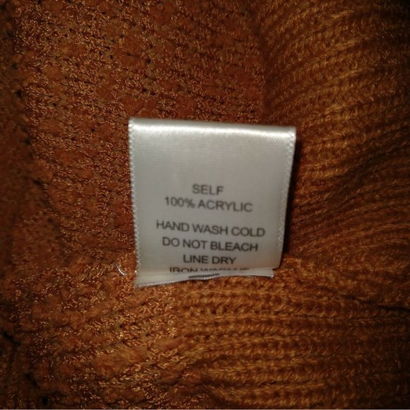 mittoshop Womens Sweater Size Small/Medium Burnt Orange V Neck Textured - Picture 6 of 7